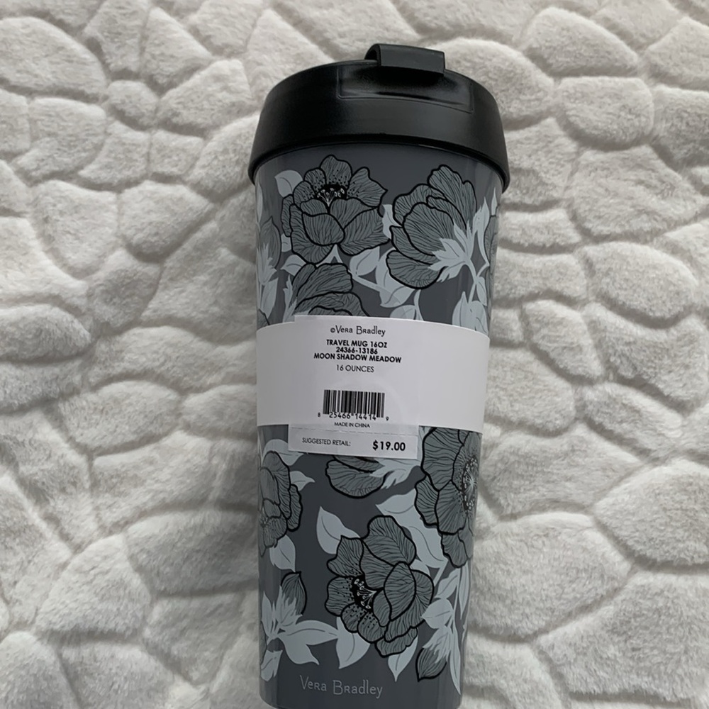 Vera Bradley Travel Mug 16oz Moon Shadow Meadow - Picture 2 of 5